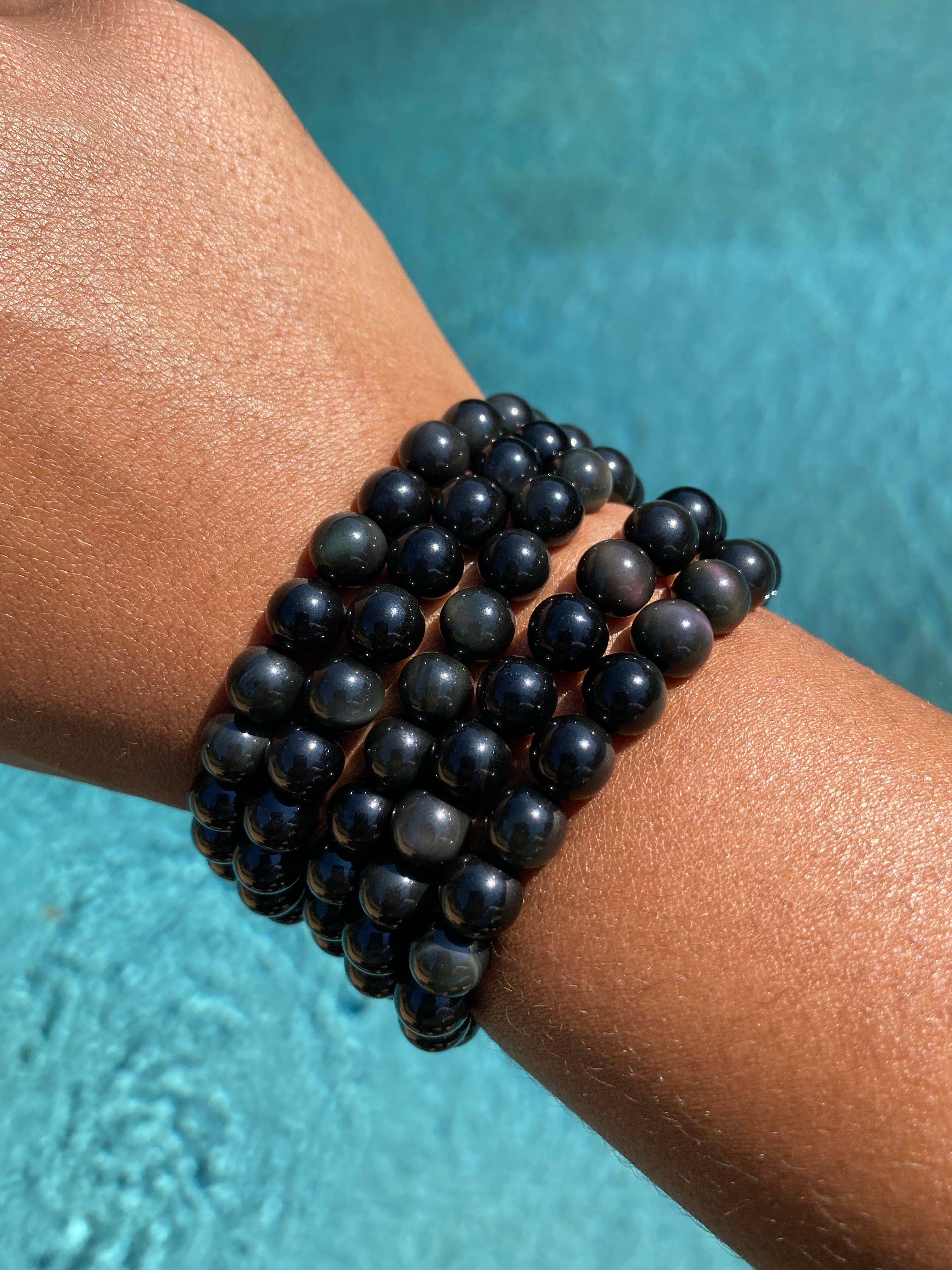 Black Obsidian (w/Rainbow) Bracelet